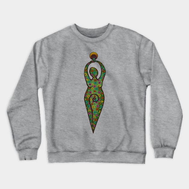 Gaia Earth Goddess Crewneck Sweatshirt by Slightly Unhinged